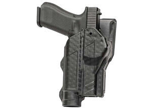 Alien Gear Rapid Force Duty Holster for Glock 23 with Light/Laser level 2 open top retention with basketweave finish